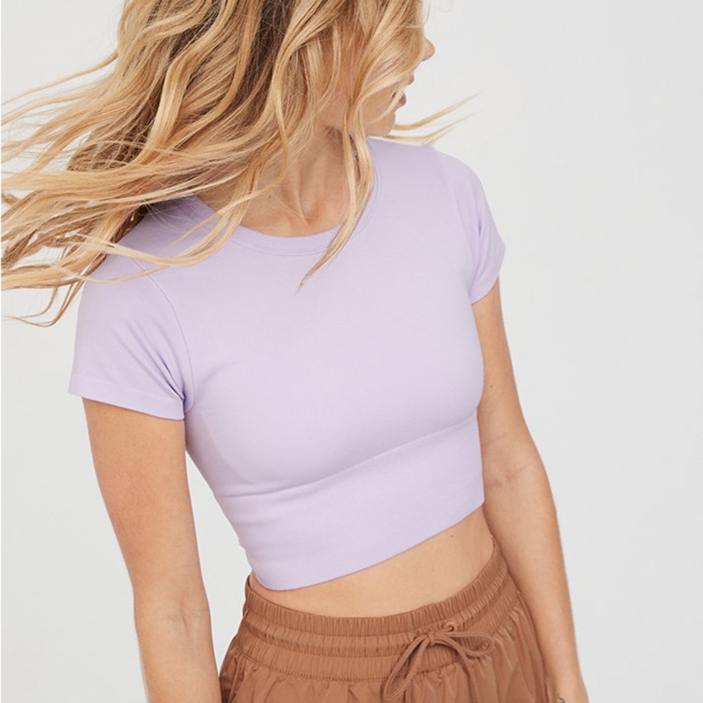 Mauve Short Sleeve Workout Top